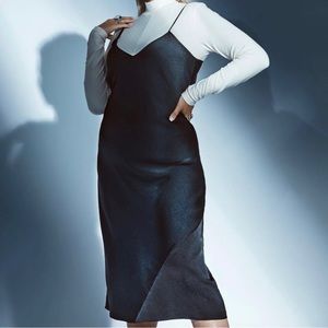 BNWT! Birds Papaya black slip dress